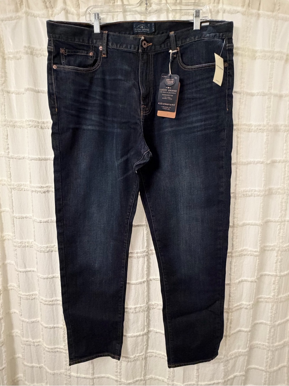NWT Lucky Brand 410 Athletic Fit Jeans Men’s 40x32 Dark Wash Premium Italian